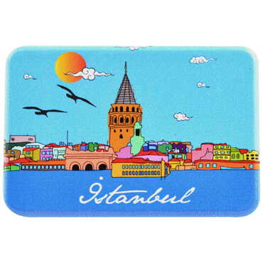 Istanbul Themed Customised UV Printed Plastic Base Rectangle Fridge Magnet 80x50 mm - 17