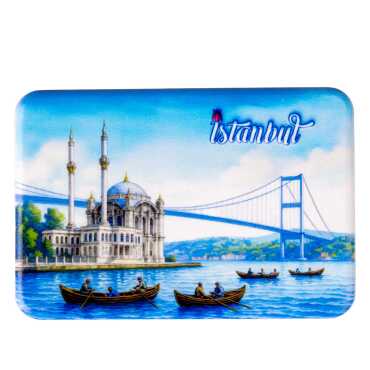 Istanbul Themed Customised UV Printed Plastic Base Rectangle Fridge Magnet 80x50 mm - 6