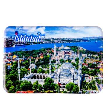 Istanbul Themed Customised UV Printed Plastic Base Rectangle Fridge Magnet 80x50 mm - 25