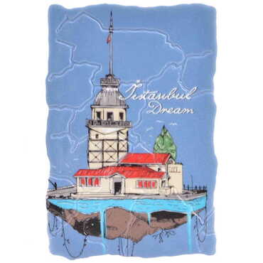 Istanbul Themed Customised UV Printed Plastic Base Mosaic Pattern Rectangle Fridge Magnet 80x50 mm - 19