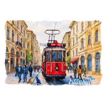 Istanbul Themed Customised UV Printed Plastic Base Mosaic Pattern Rectangle Fridge Magnet 80x50 mm - 6