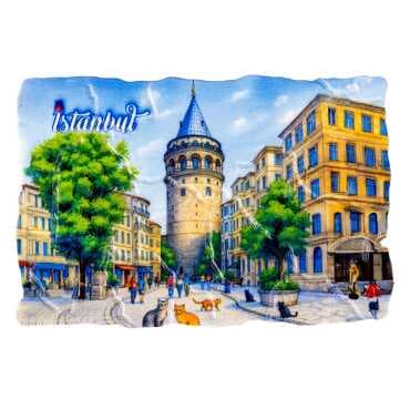 Istanbul Themed Customised UV Printed Plastic Base Mosaic Pattern Rectangle Fridge Magnet 80x50 mm - 10