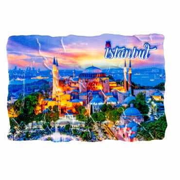 Istanbul Themed Customised UV Printed Plastic Base Mosaic Pattern Rectangle Fridge Magnet 80x50 mm - 14