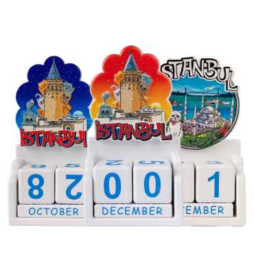 İstanbul Temalı Uv Baskılı Polyester Masa Takvimi - 2
