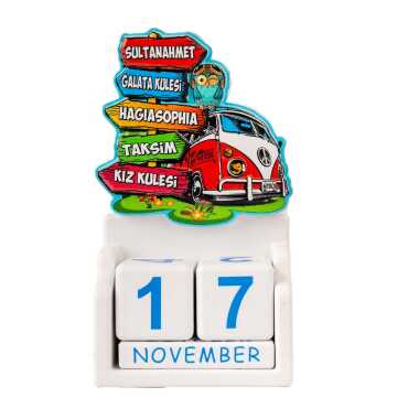 İstanbul Temalı Uv Baskılı Polyester Masa Takvimi - 8