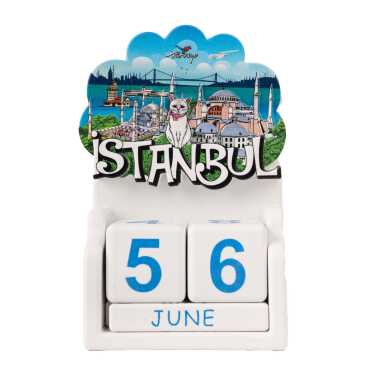 İstanbul Temalı Uv Baskılı Polyester Masa Takvimi - 9