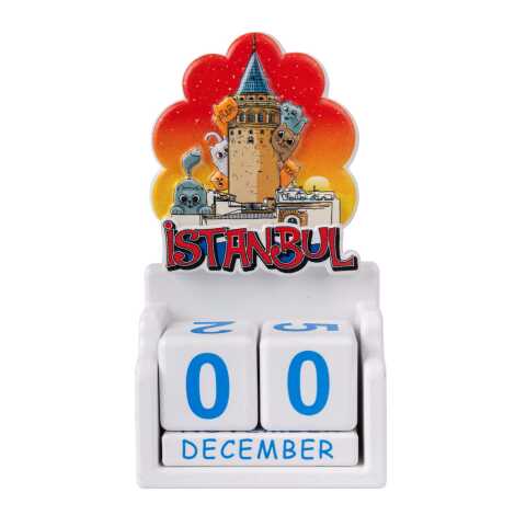 İstanbul Temalı Uv Baskılı Polyester Masa Takvimi - 12