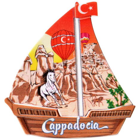 Toptan İstanbul Temalı Uv Baskılı Yelken Şekilli Magnet 77x80 mm - 4