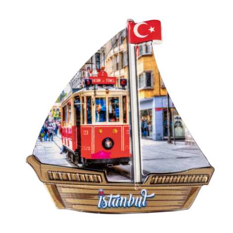 Toptan İstanbul Temalı Uv Baskılı Yelken Şekilli Magnet 77x80 mm - 6