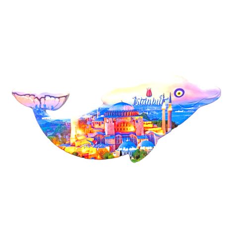 Toptan İstanbul Temalı Uv Baskılı Yunus Şekilli Magnet 110x50 mm - 5