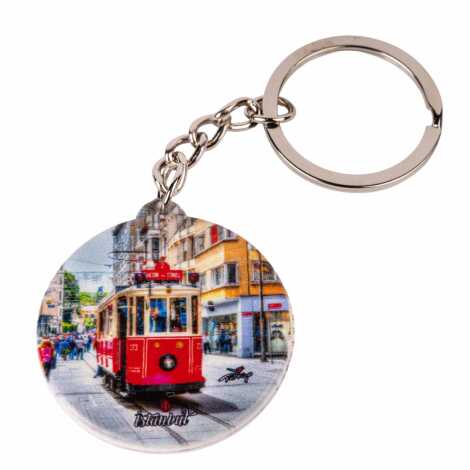 Toptan İstanbul Temalı Uv Baskılı Yuvarlak Anahtarlık 38x100 mm - 8