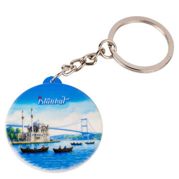 Toptan İstanbul Temalı Uv Baskılı Yuvarlak Anahtarlık 38x100 mm - 3