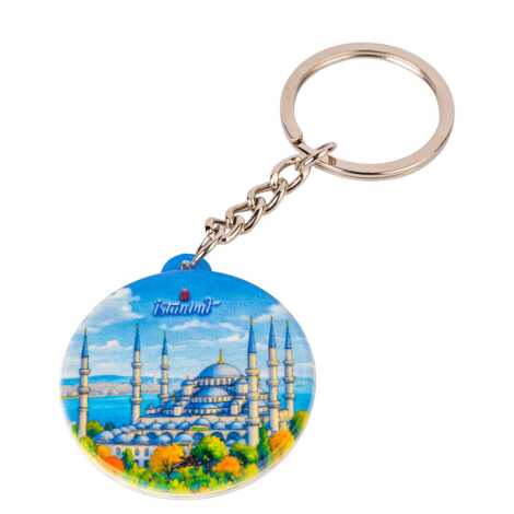 Toptan İstanbul Temalı Uv Baskılı Yuvarlak Anahtarlık 38x100 mm - 5