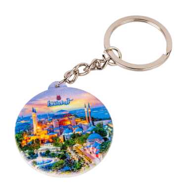 Toptan İstanbul Temalı Uv Baskılı Yuvarlak Anahtarlık 38x100 mm - 7