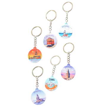 Toptan İstanbul Temalı Uv Baskılı Yuvarlak Anahtarlık 38x100 mm - 21