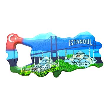 Istanbul Themed UV Map Shaped Bottle Opener - 14