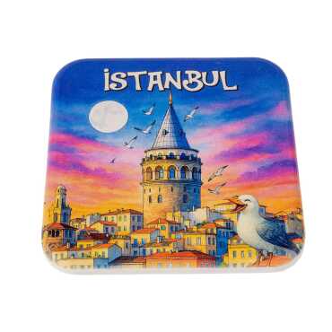 İstanbul Temalı Uv Kare Yöresel Bardakaltı 97 Mm - 11