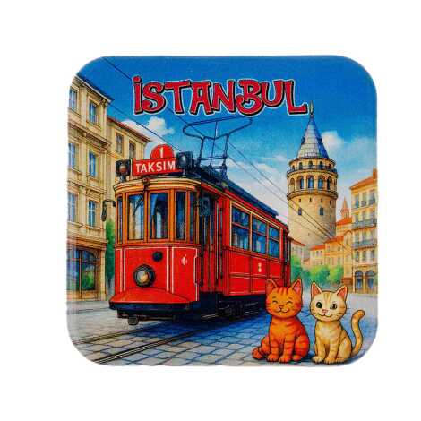 İstanbul Temalı Uv Kare Yöresel Bardakaltı 97 Mm - 3