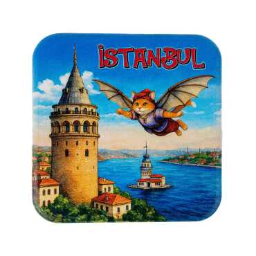 İstanbul Temalı Uv Kare Yöresel Bardakaltı 97 Mm - 4