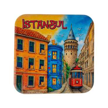 İstanbul Temalı Uv Kare Yöresel Bardakaltı 97 Mm - 6