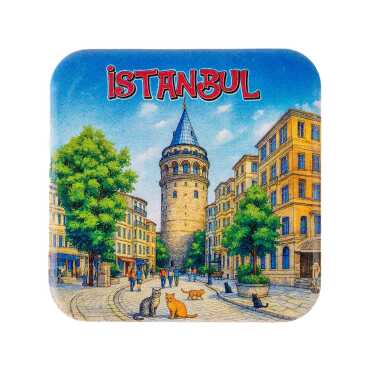 İstanbul Temalı Uv Kare Yöresel Bardakaltı 97 Mm - 8