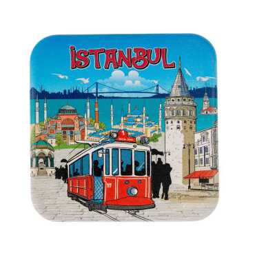 İstanbul Temalı Uv Kare Yöresel Bardakaltı 97 Mm - 10