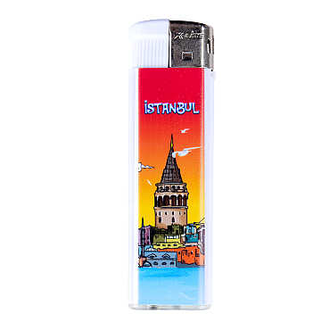 İstanbul Temalı UV Plastik Beyaz Baskılı Çakmak - 7