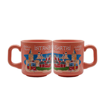Wholesale İstanbul Themed Traditional Ceramic Cappuccino Mug - 6