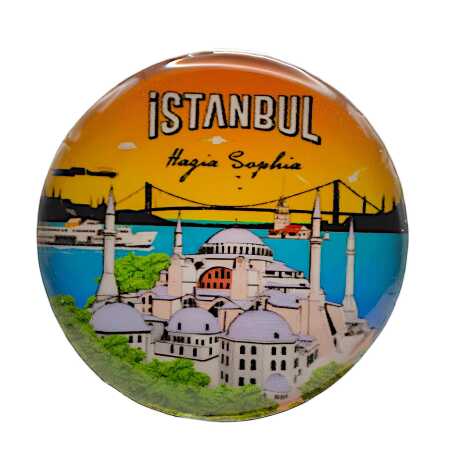 İstanbul Temalı Yuvarlak Myros Magnet 35 mm - 2