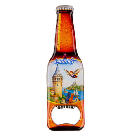 Istanbul Themed Beer Bottle Shaped Metal Magnetic Bottle Opener 130x39 mm - 6