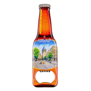 Istanbul Themed Beer Bottle Shaped Metal Magnetic Bottle Opener 130x39 mm - 9