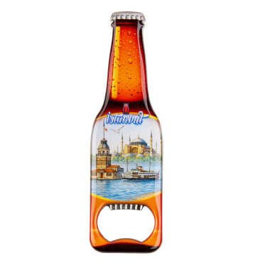 Istanbul Themed Beer Bottle Shaped Metal Magnetic Bottle Opener 130x39 mm - 11