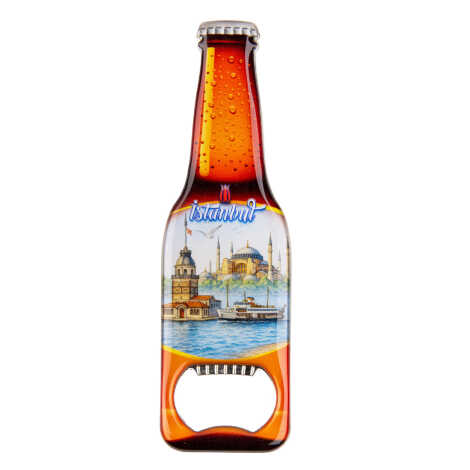 Istanbul Themed Beer Bottle Shaped Metal Magnetic Bottle Opener 130x39 mm - 11