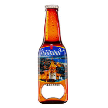Istanbul Themed Beer Bottle Shaped Metal Magnetic Bottle Opener 130x39 mm - 13