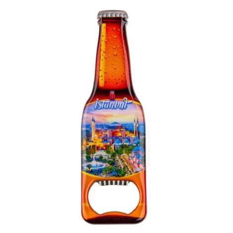 Istanbul Themed Beer Bottle Shaped Metal Magnetic Bottle Opener 130x39 mm - 14