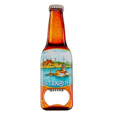 Istanbul Themed Beer Bottle Shaped Metal Magnetic Bottle Opener 130x39 mm - 15