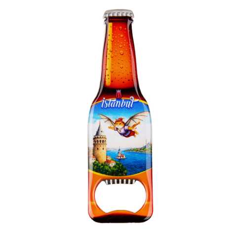 Istanbul Themed Beer Bottle Shaped Metal Magnetic Bottle Opener 130x39 mm - 17