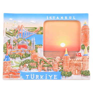 Myros - Istanbul Themed Blue Ceramic Photo Frame