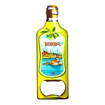 Istanbul Themed Bottle Shaped Metal Magnetic Bottle Opener 115x39 mm - 4