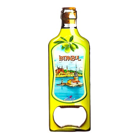 Istanbul Themed Bottle Shaped Metal Magnetic Bottle Opener 115x39 mm - 4