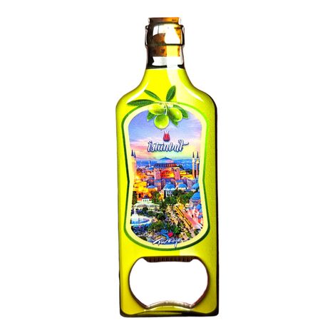 Istanbul Themed Bottle Shaped Metal Magnetic Bottle Opener 115x39 mm - 5