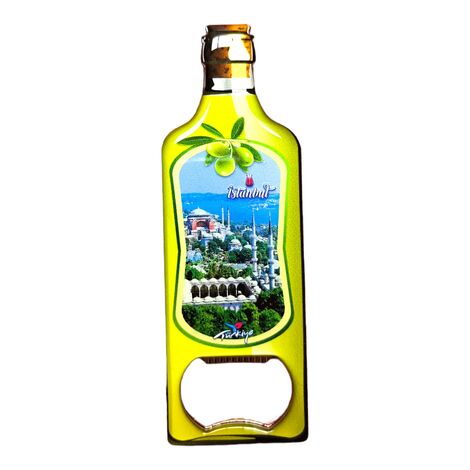 Istanbul Themed Bottle Shaped Metal Magnetic Bottle Opener 115x39 mm - 7