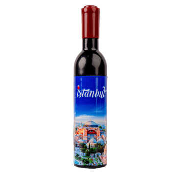 Istanbul Themed Bottle Shaped Metal Wine Bottle Corkscrew Opener-Magnetic 115x25x25 mm - 9