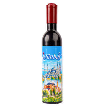 Istanbul Themed Bottle Shaped Metal Wine Bottle Corkscrew Opener-Magnetic 115x25x25 mm - 7
