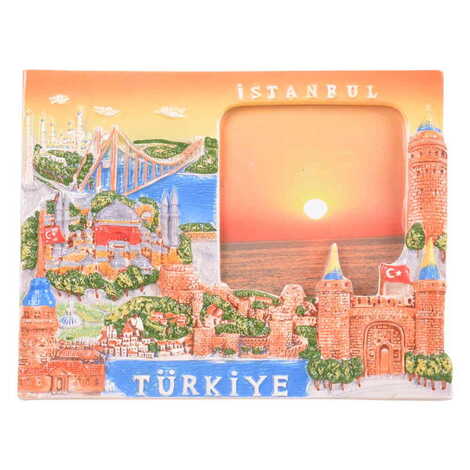 Istanbul Themed Brown Ceramic Photo Frame