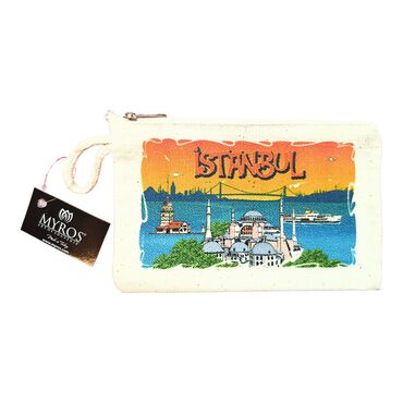 Istanbul Themed Canvas Purse - Thumbnail