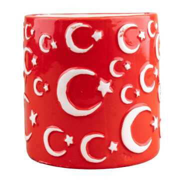 Istanbul Themed Ceramic Moon & Star Pencil Holder - 2