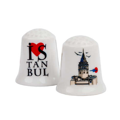 İstanbul Themed Ceramic Thimble - 1