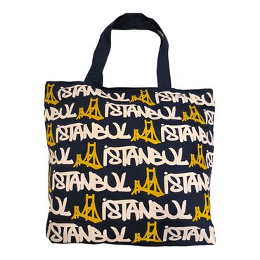 Istanbul Themed Classic Beach Bag - Thumbnail