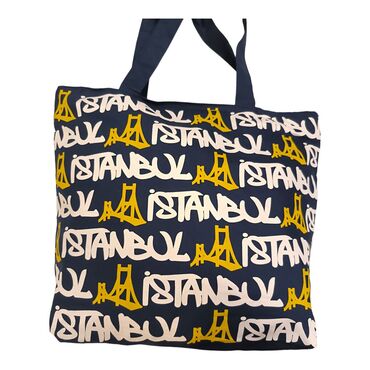 Istanbul Themed Classic Beach Bag - Thumbnail